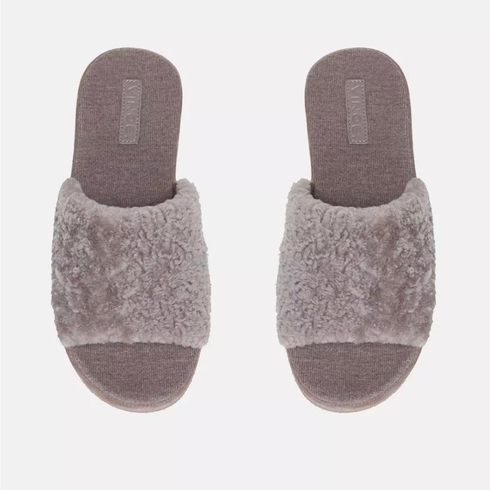 Vince Kenia Genuine Shearling Slipper in Marble - NWT